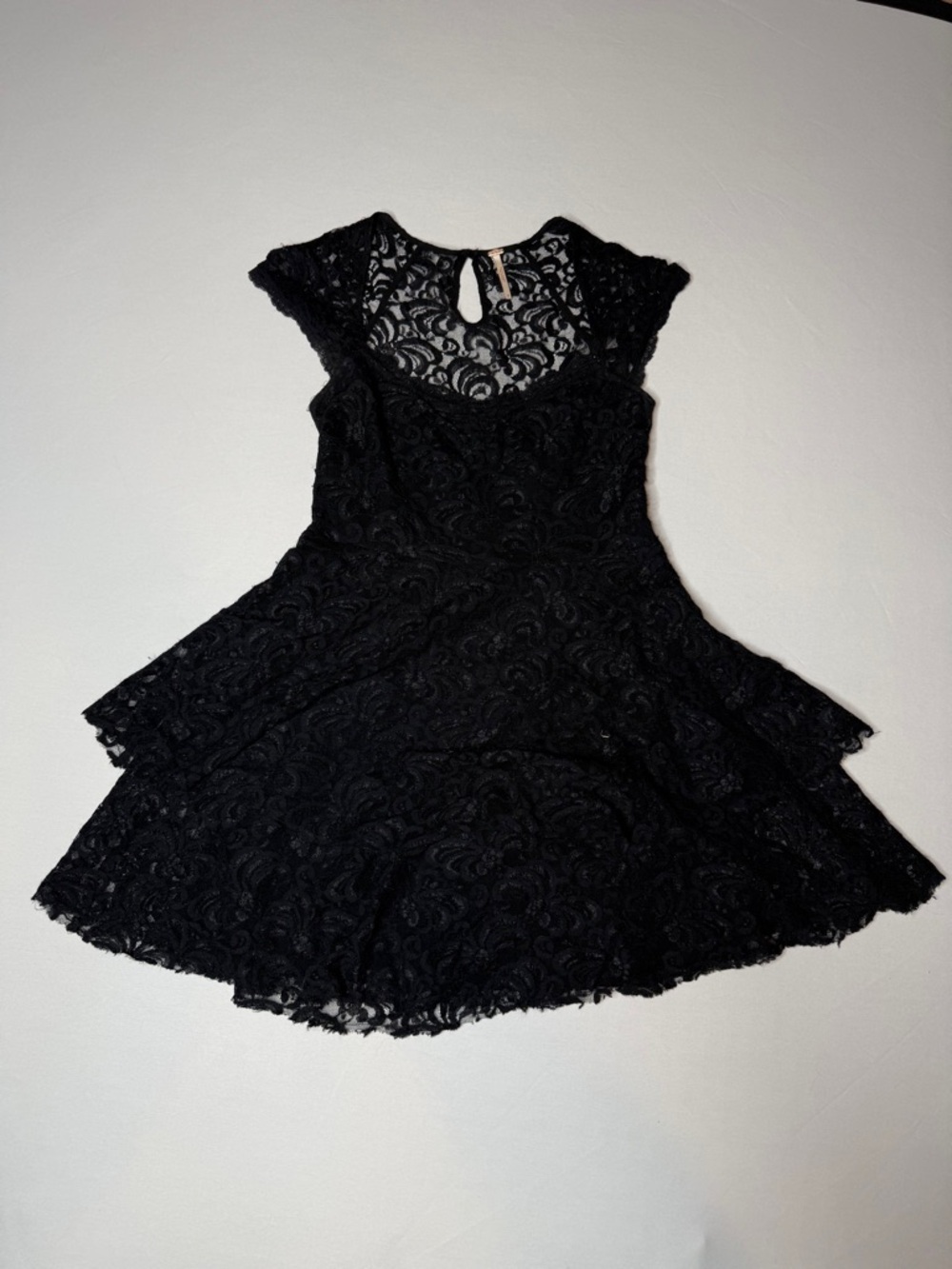 Free People Women’s Rock Candy Boho Hippie Fit & Flare Mini Dress Black Size 10